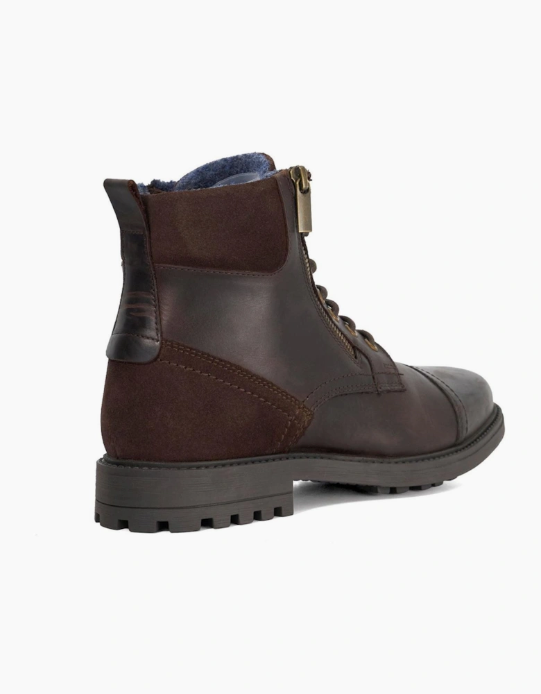 Lo Cayden Combat Boots Lace Up Low Heel