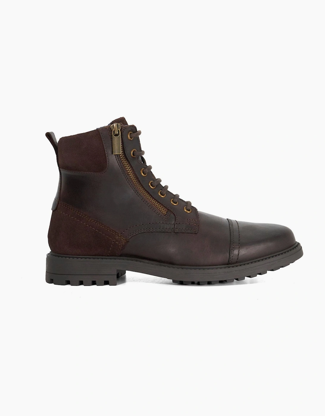 Dune London Dune London Men's Lo Cayden Combat Boots Lace Up Low Heel - Brown