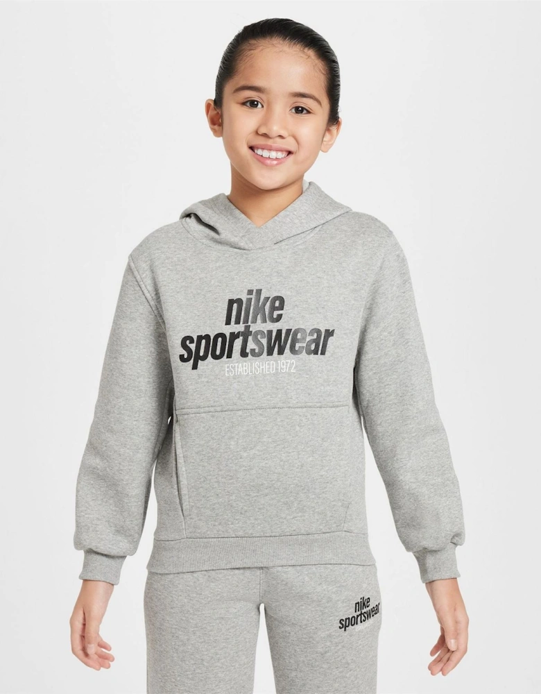Text Graphic Hooded Long Sleeve Sweatshirt