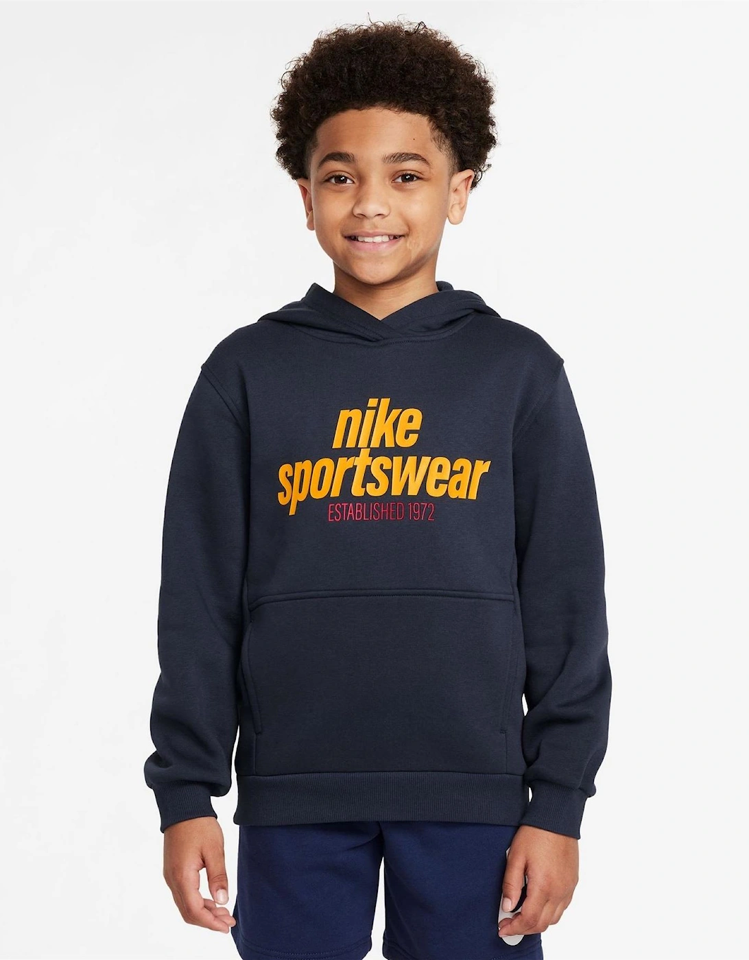 Club Fleece Logo Print Hooded Long Sleeve Sweatshirt