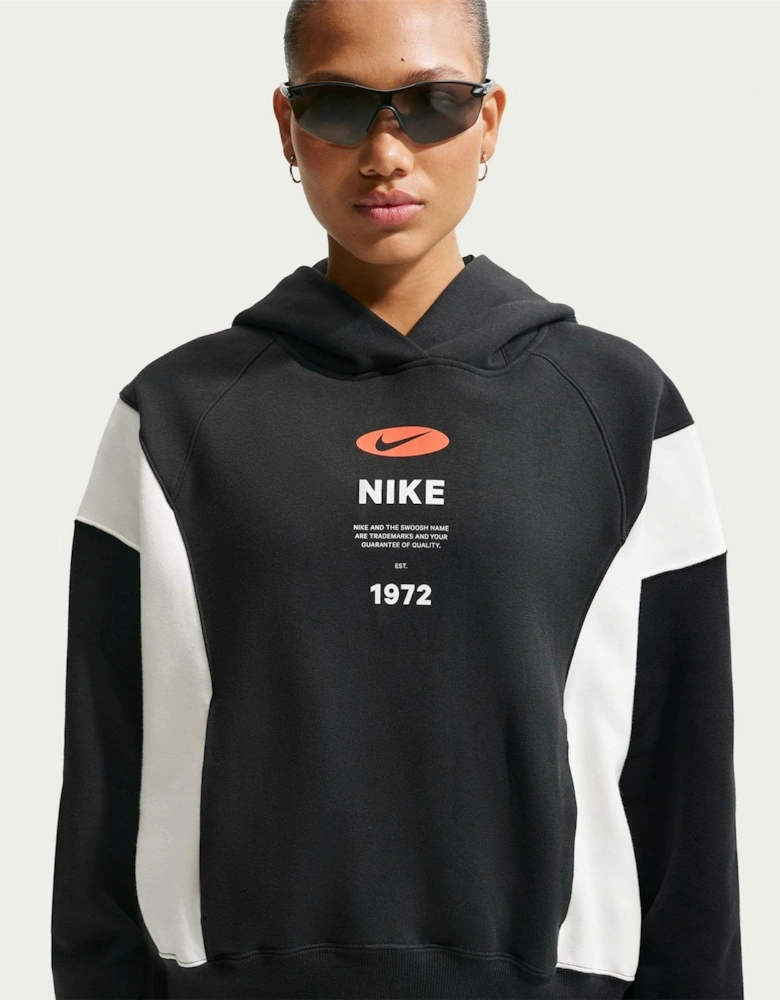Wordmark Graphic Hooded Long Sleeve Sweatshirt
