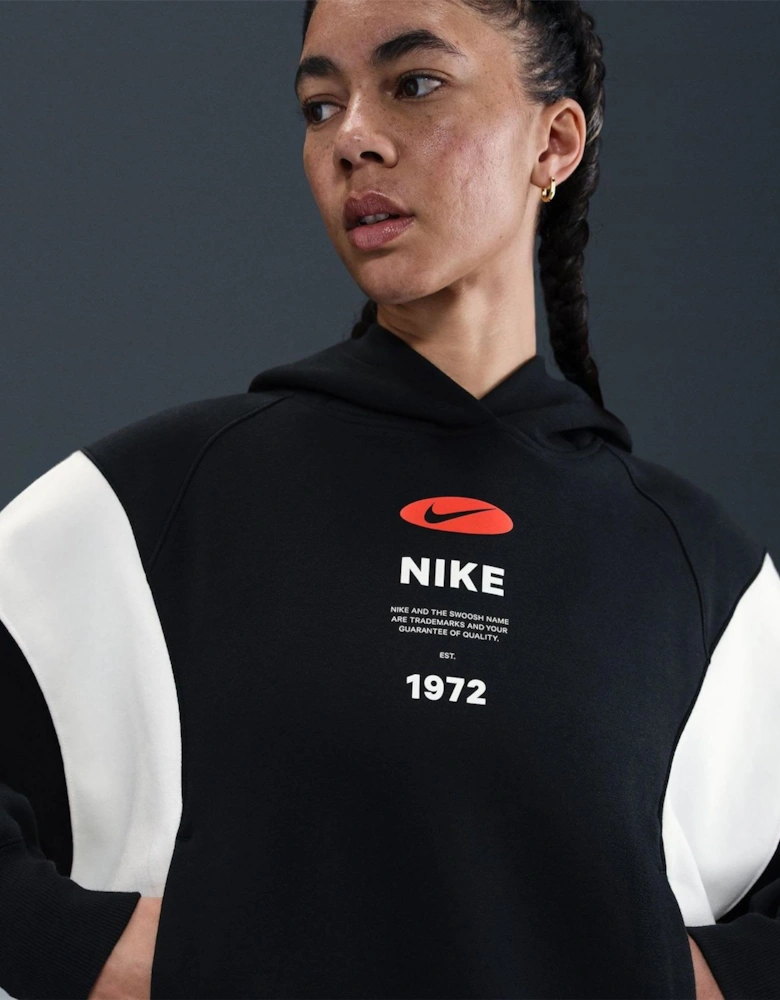 Wordmark Graphic Hooded Long Sleeve Sweatshirt