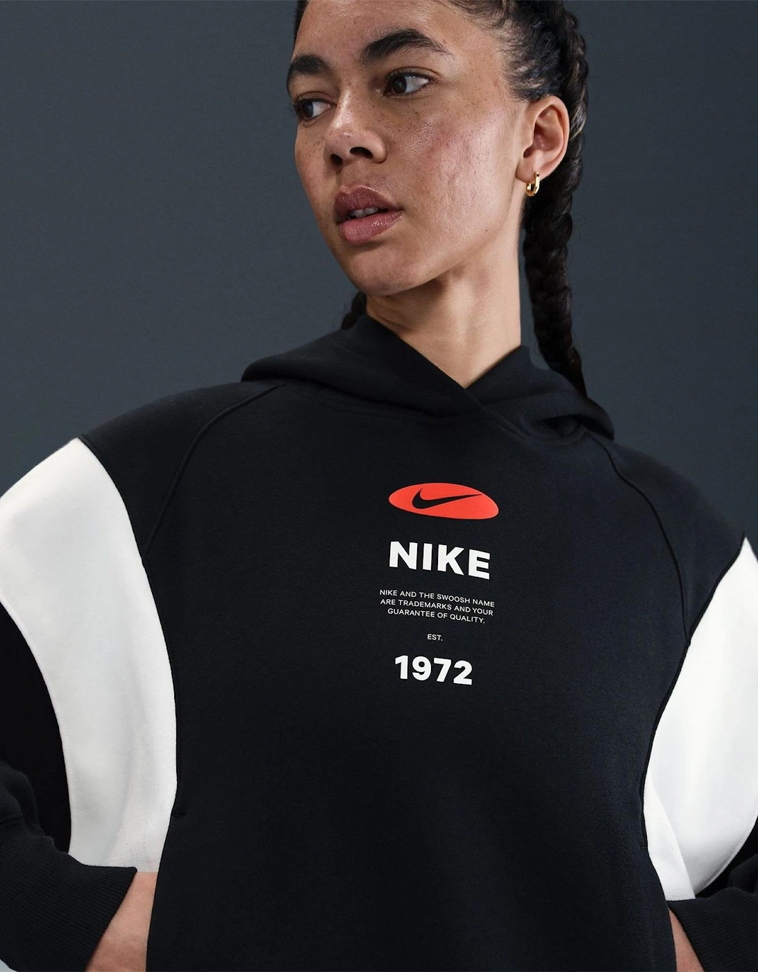 Wordmark Graphic Hooded Long Sleeve Sweatshirt