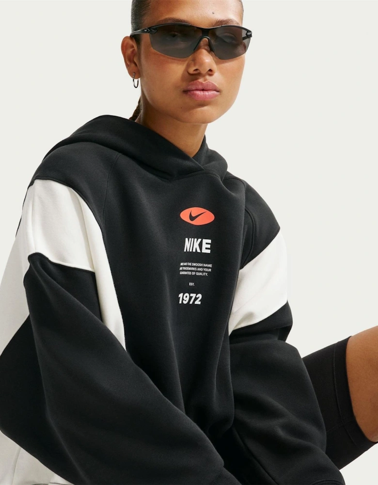 Wordmark Graphic Hooded Long Sleeve Sweatshirt