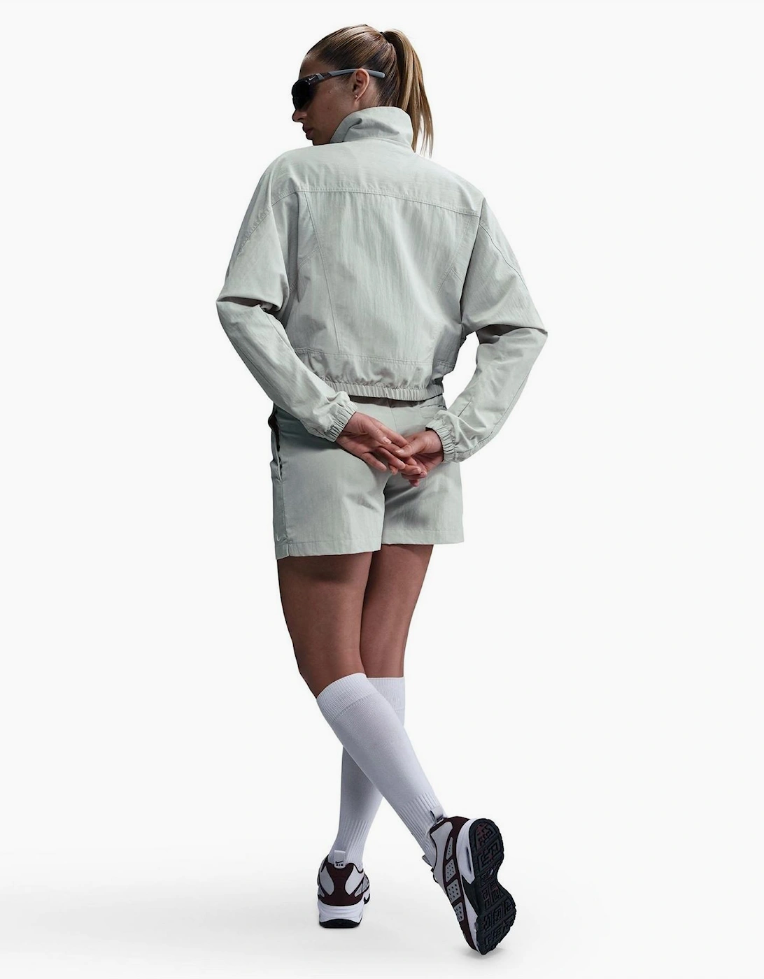 Everything Solid Patterned Front Zip Pocket Windbreaker Jacket
