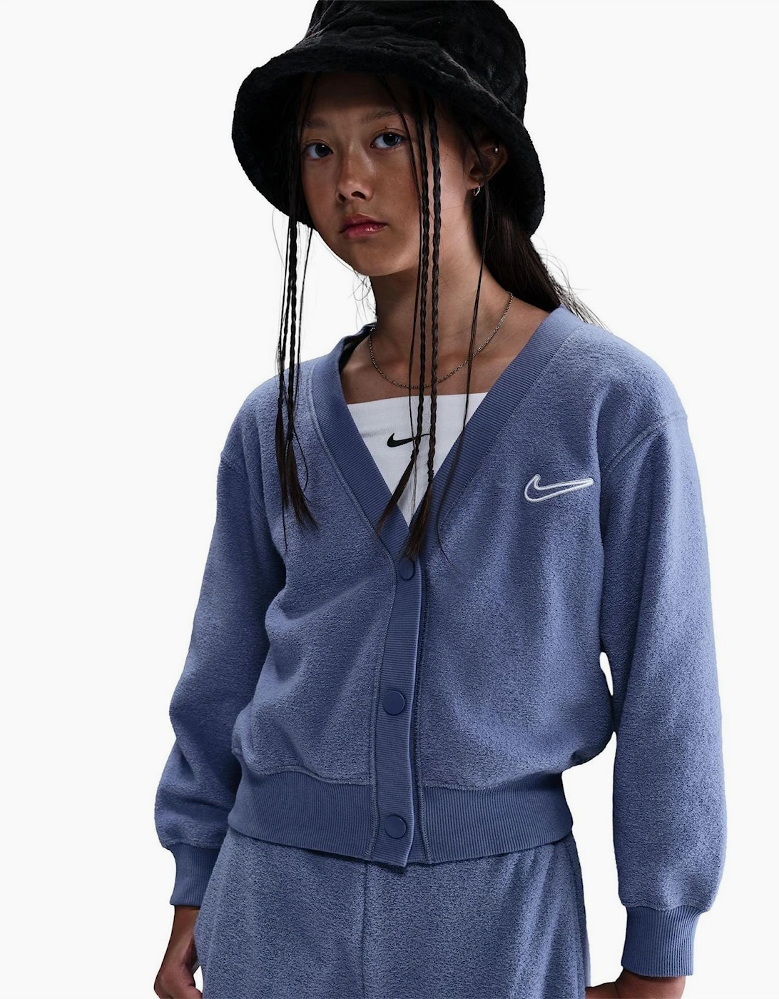 V-Neck Three-Quarter Sleeve Cuff Warm Sweatshirt