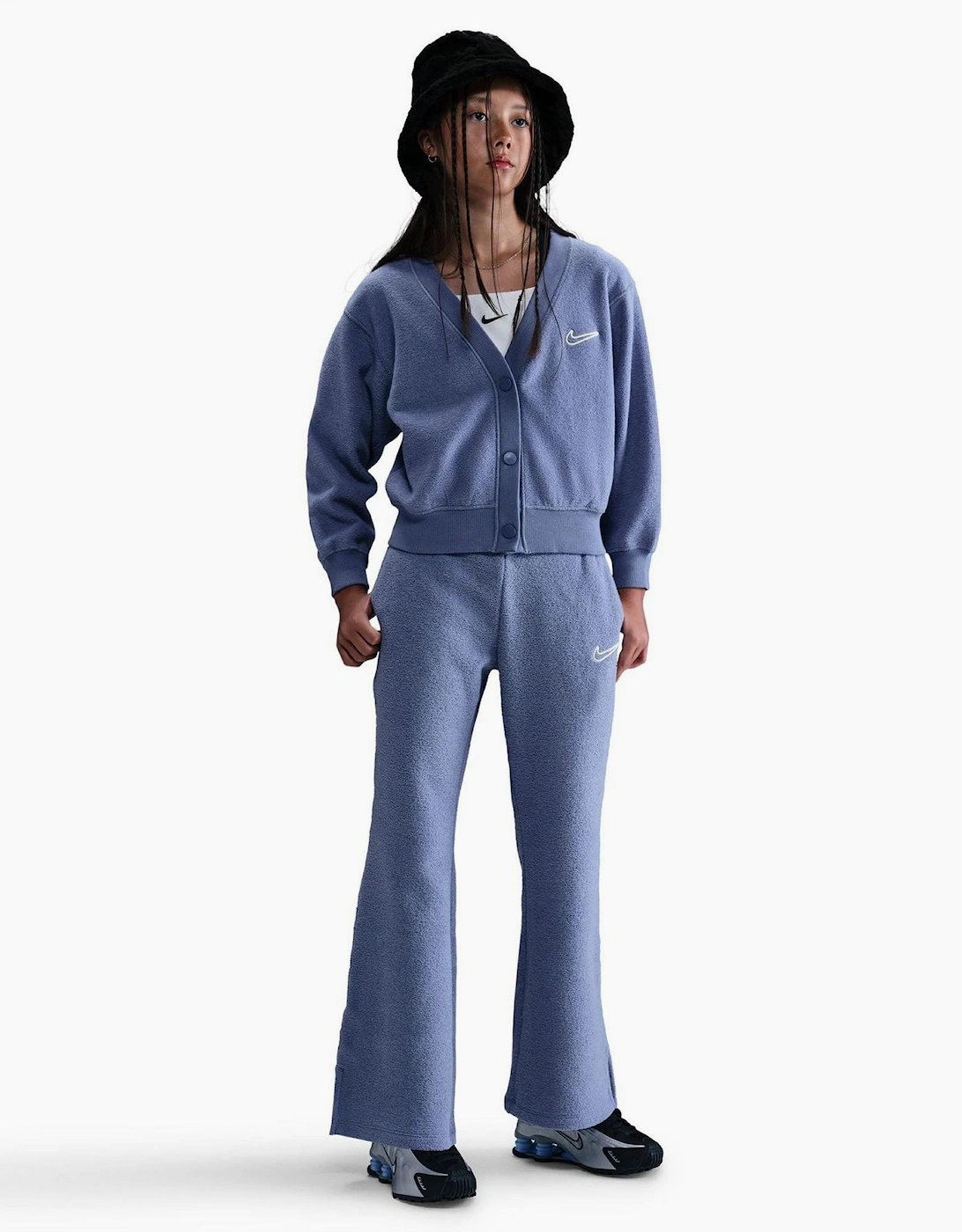 V-Neck Three-Quarter Sleeve Cuff Warm Sweatshirt