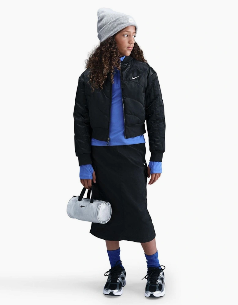 Solid Patterned Zipped Pocket Ribbed Cuff Windbreaker Jacket