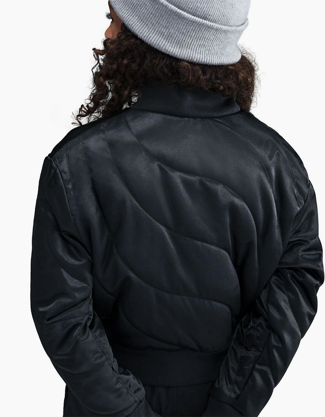 Solid Patterned Zipped Pocket Ribbed Cuff Windbreaker Jacket