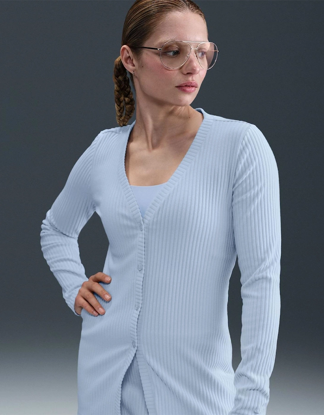 Stitched Detail V-Neck Long Sleeve Sweater