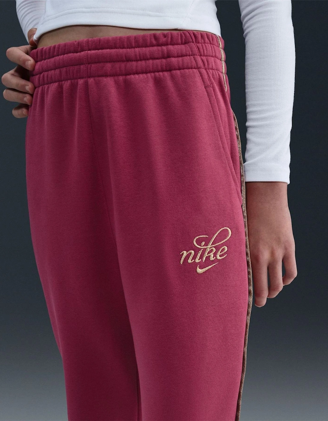 Solid Patterned Side Stripe Joggers