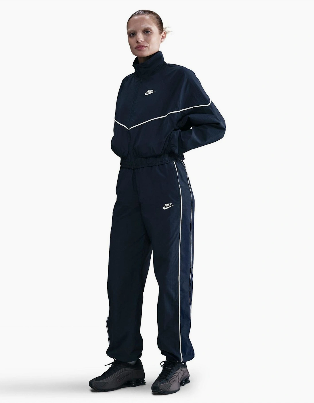 Solid Patterned Side Stripe Windbreaker Jacket