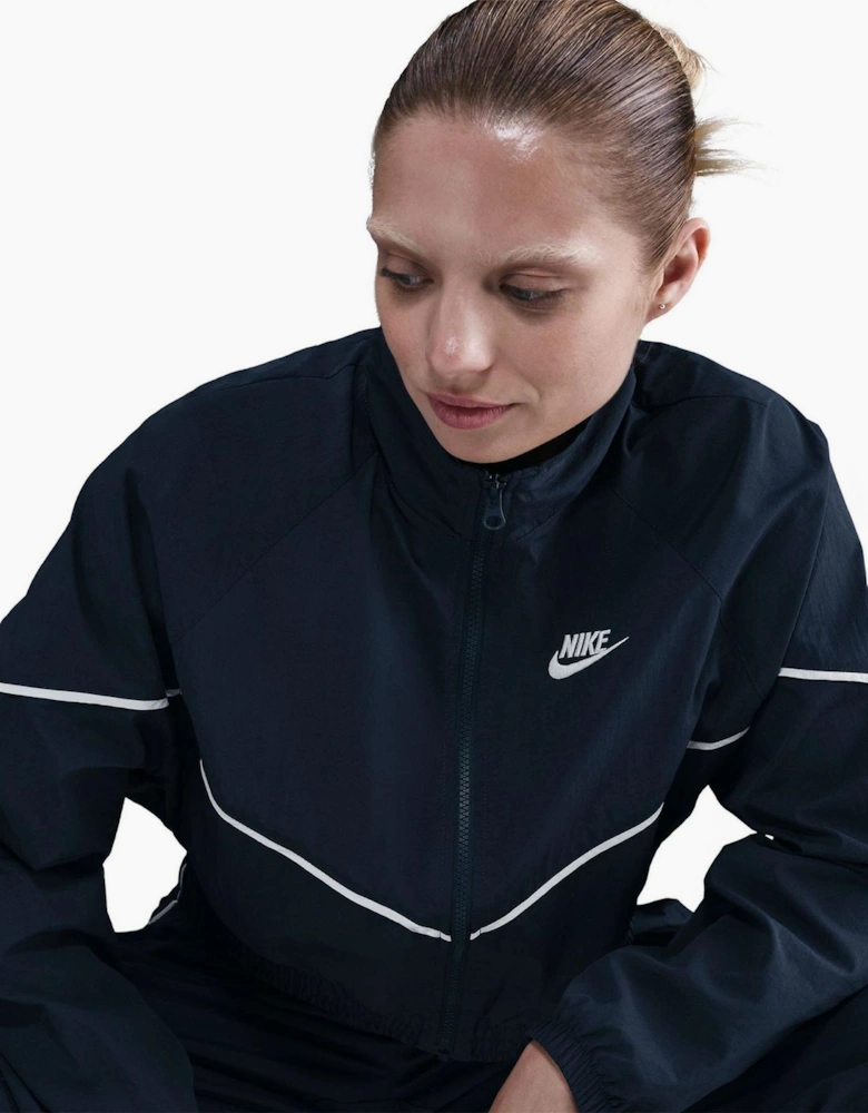 Solid Patterned Side Stripe Windbreaker Jacket