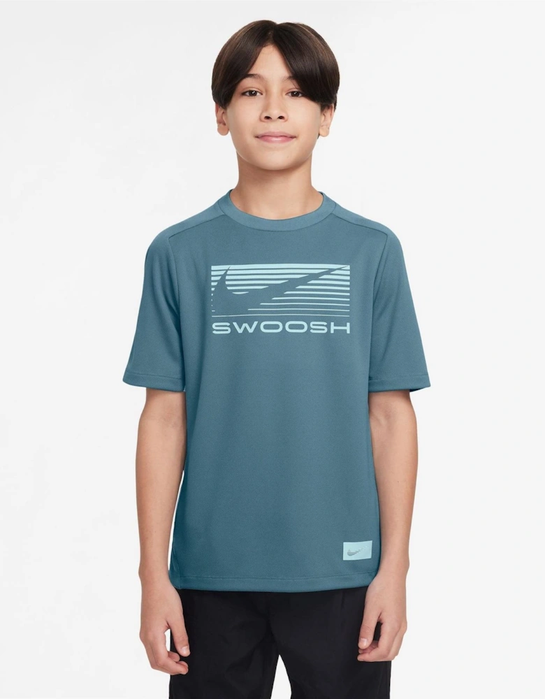 Logo Print Text Graphic Crew Neck Short Sleeve Jersey T-Shirt