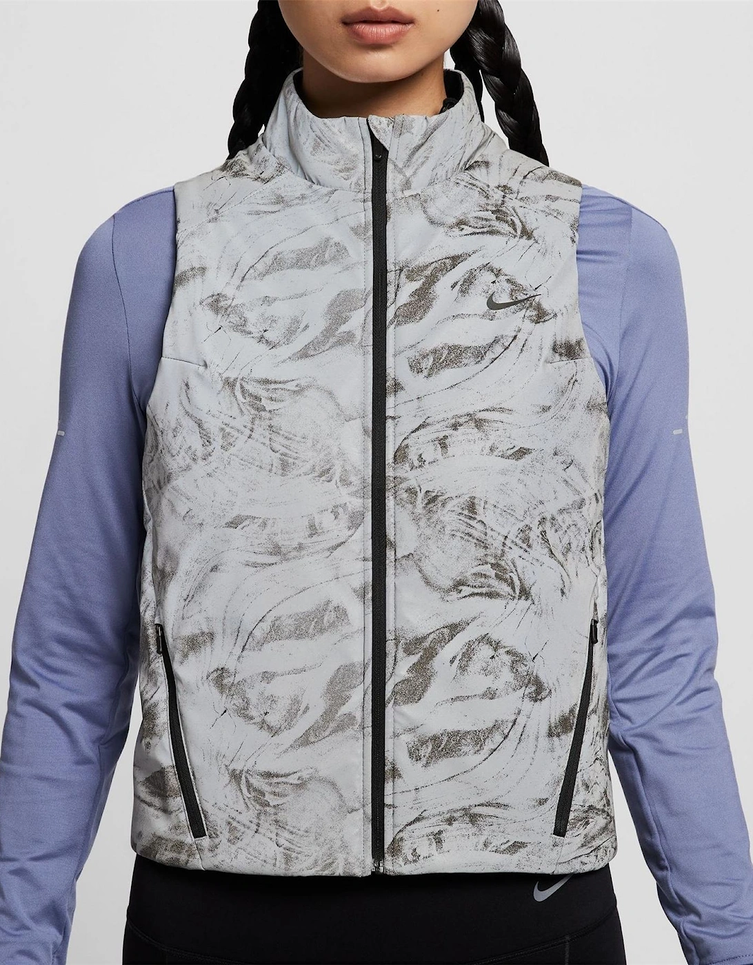 Abstract Patterned Two Zip Pocket Waist Coat