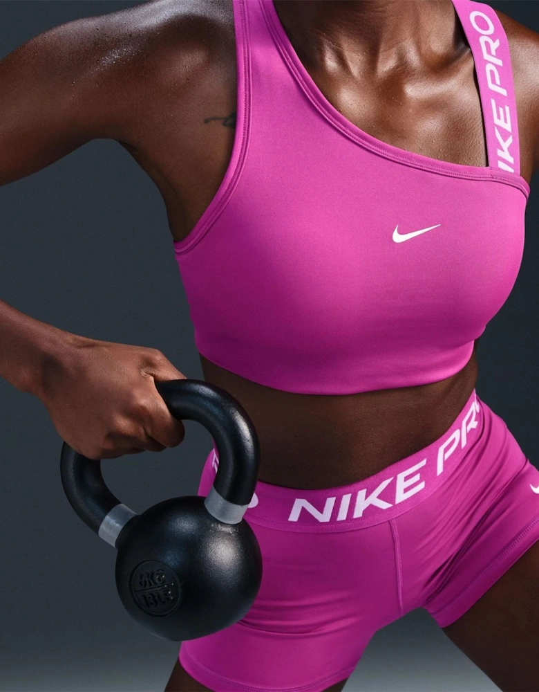 Swoosh One Shoulder Spaghetti Strap Sports Bra