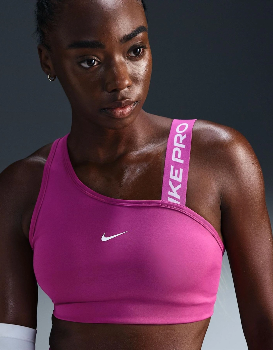 Swoosh One Shoulder Spaghetti Strap Sports Bra, 7 of 6