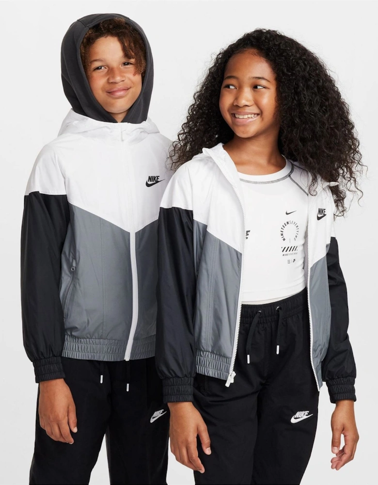 Colour Block Rain Coat with Bold Logo