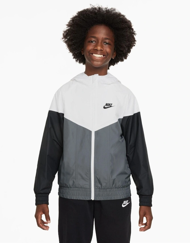Colour Block Rain Coat with Bold Logo