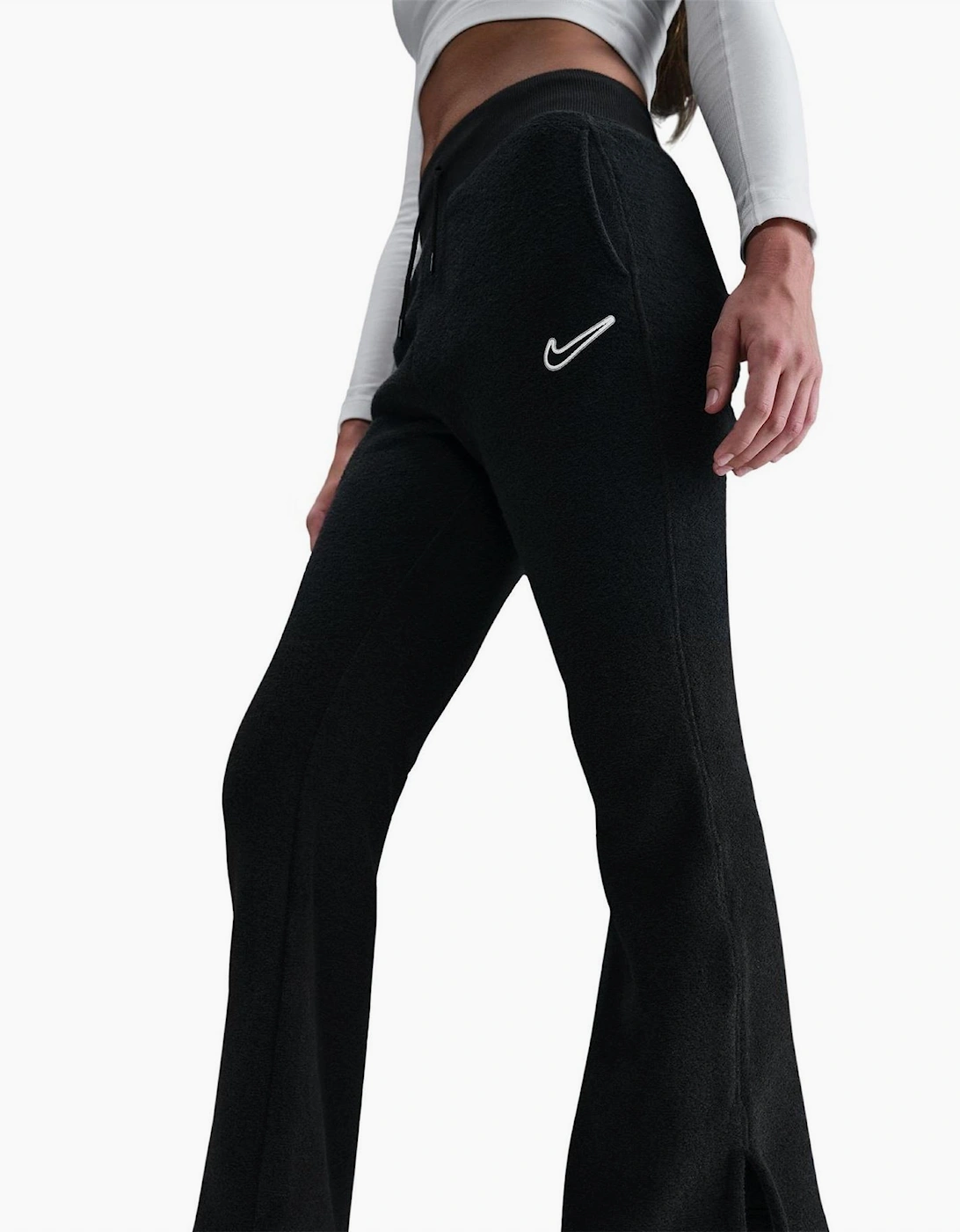 Solid Patterned Flared Slim Sweatpants