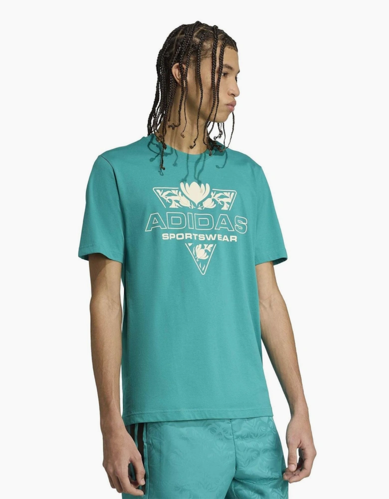 Text Graphic Crew Neck Short Sleeve Jersey Competition T-Shirt