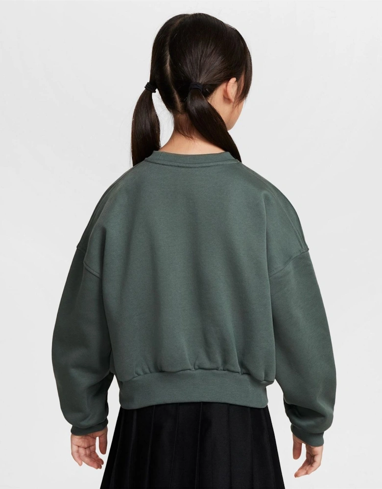 Lettering Crew Neck Ribbed Collar Long Sleeve Sweatshirt