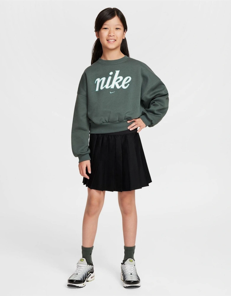 Lettering Crew Neck Ribbed Collar Long Sleeve Sweatshirt