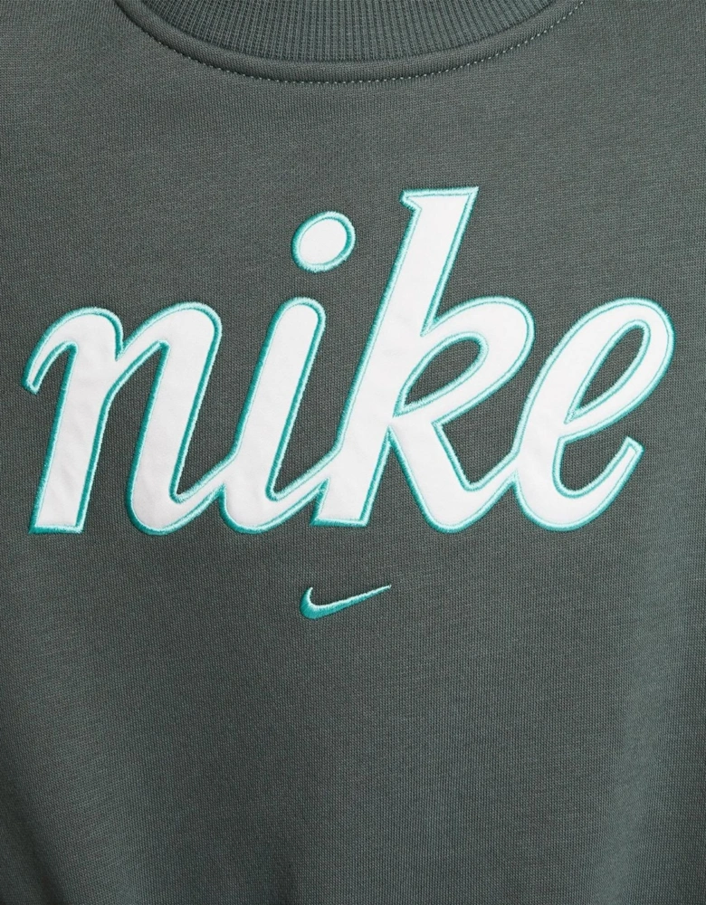 Lettering Crew Neck Ribbed Collar Long Sleeve Sweatshirt