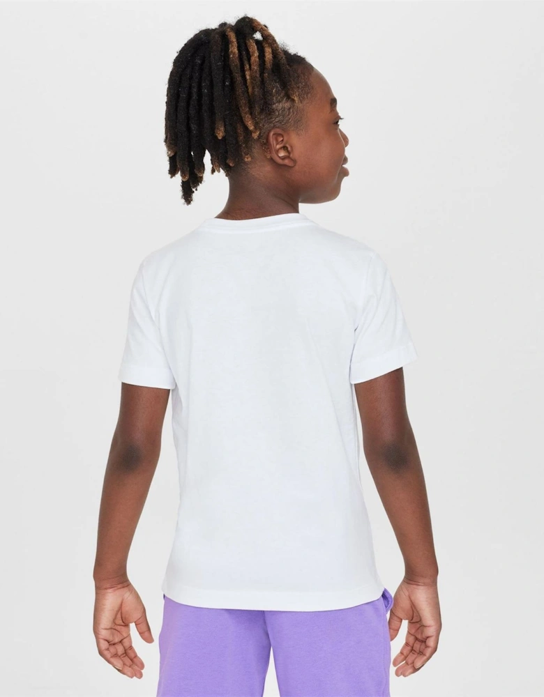 Boxy Logo Print Text Graphic Crew Neck T-Shirt