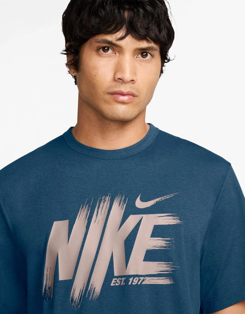 Logo Print Wordmark Crew Neck Short Sleeve Jersey T-Shirt