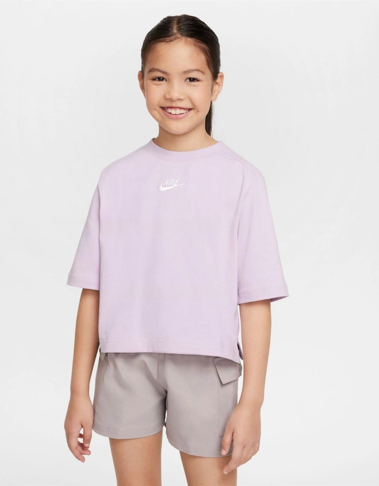 Wordmark Crew Neck Ribbed Collar Short Sleeve Jersey T-Shirt