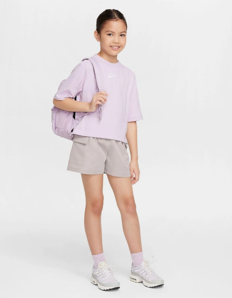 Wordmark Crew Neck Ribbed Collar Short Sleeve Jersey T-Shirt