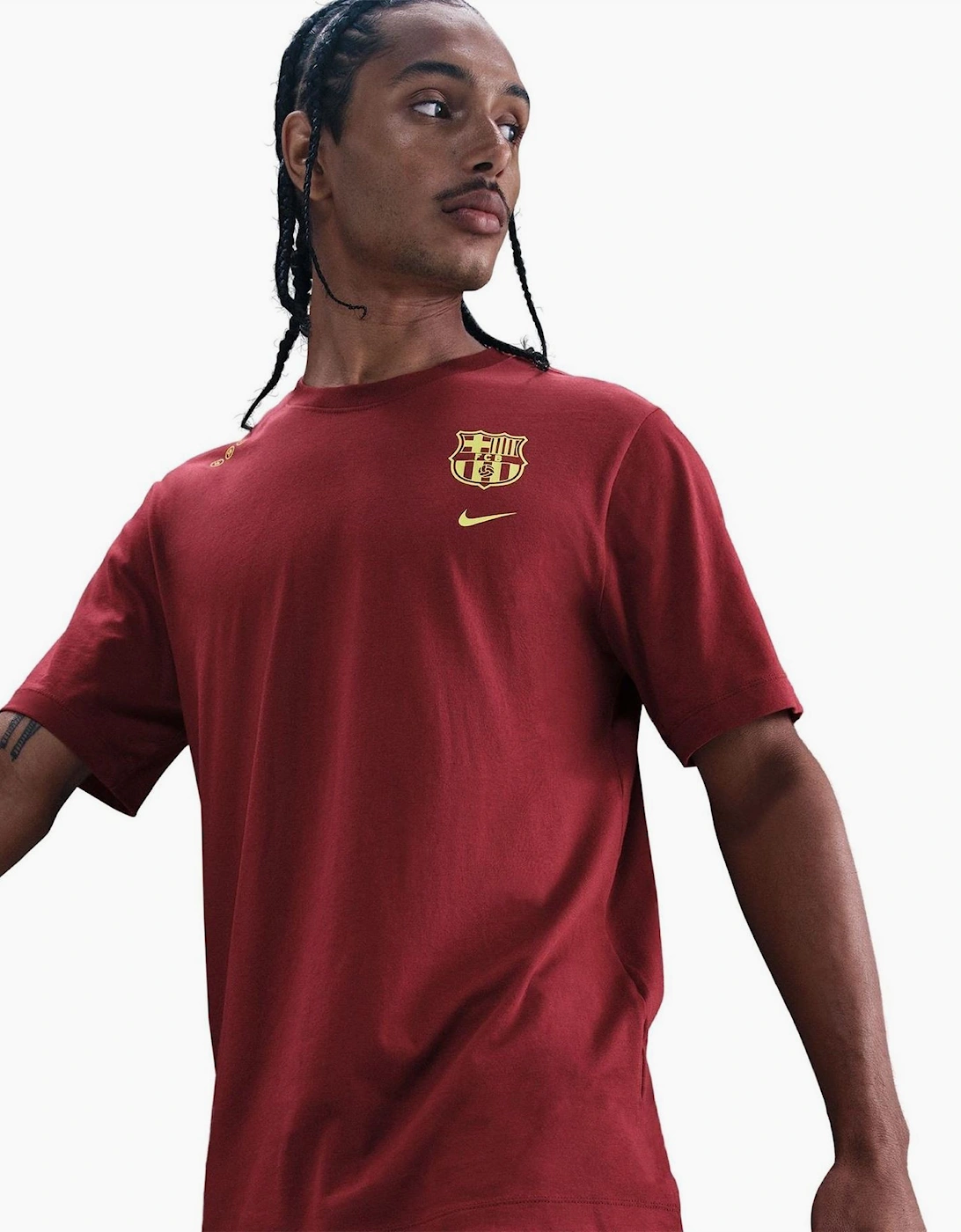 FC Barcelona Printed Logo Crew Neck Short Sleeve Jersey T-Shirt