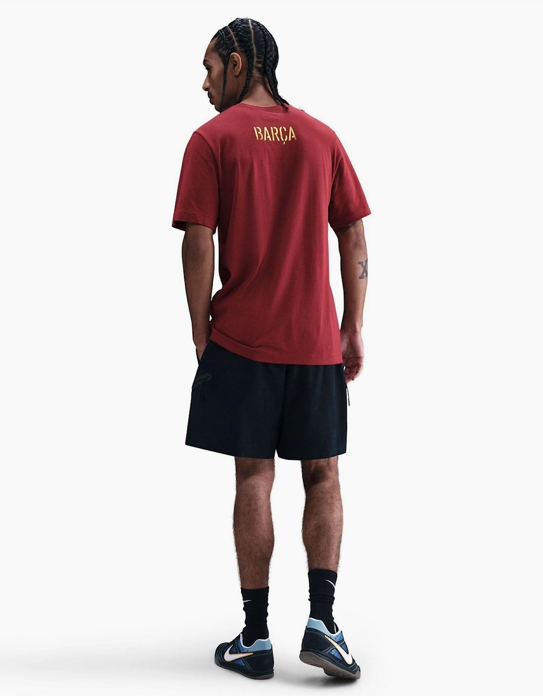 FC Barcelona Printed Logo Crew Neck Short Sleeve Jersey T-Shirt