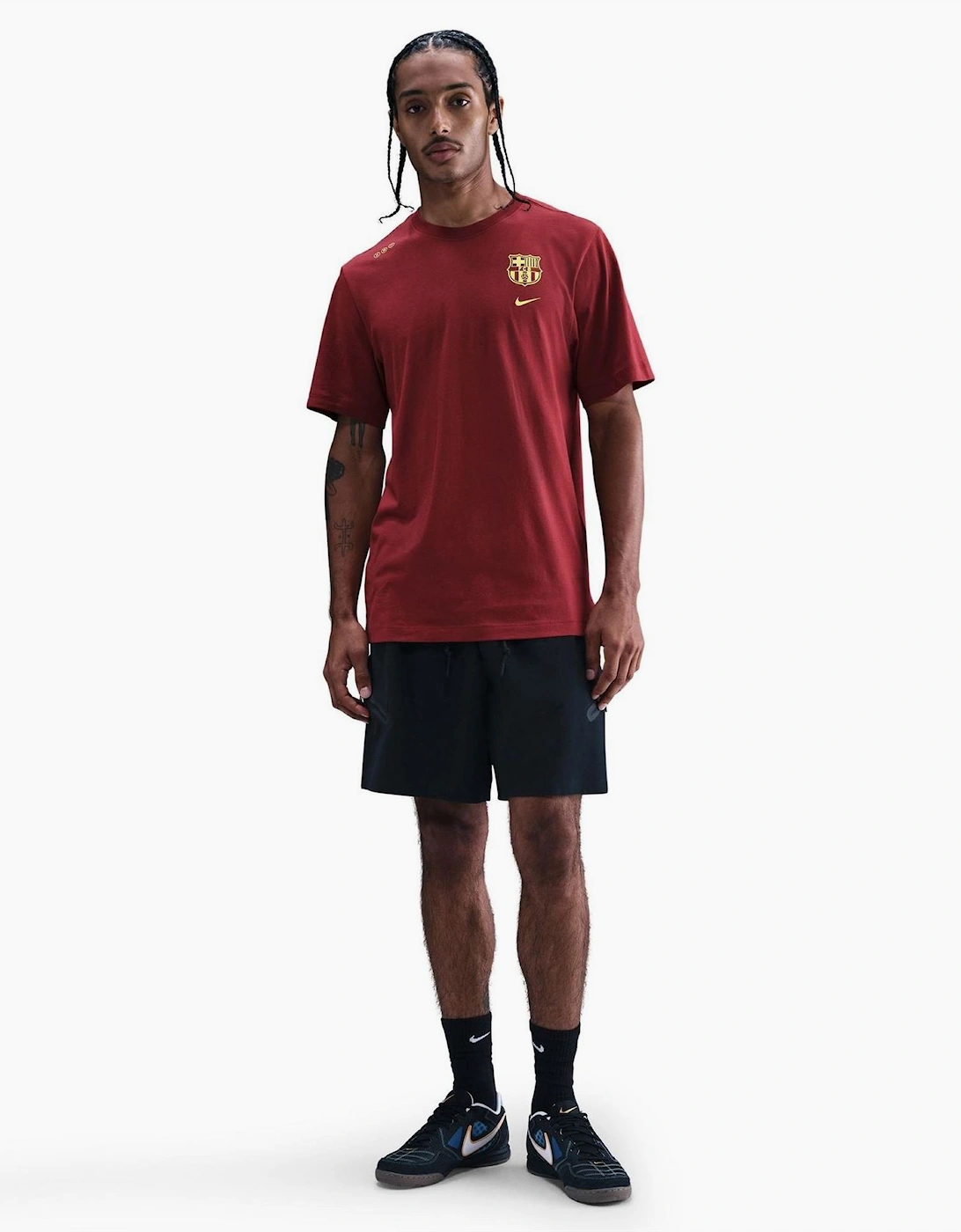 FC Barcelona Printed Logo Crew Neck Short Sleeve Jersey T-Shirt