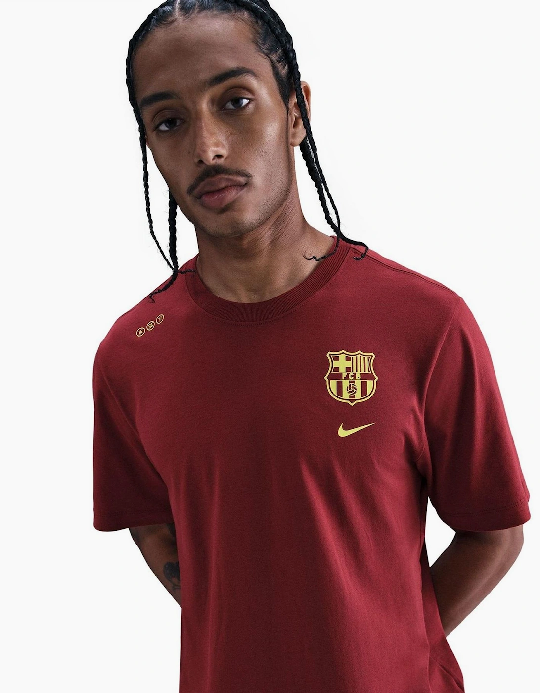 FC Barcelona Printed Logo Crew Neck Short Sleeve Jersey T-Shirt
