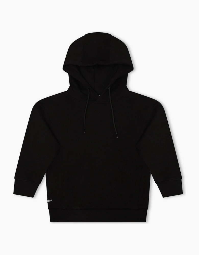 Yensei Badge Hooded Neck Three-Quarter Sleeve Sweatshirt