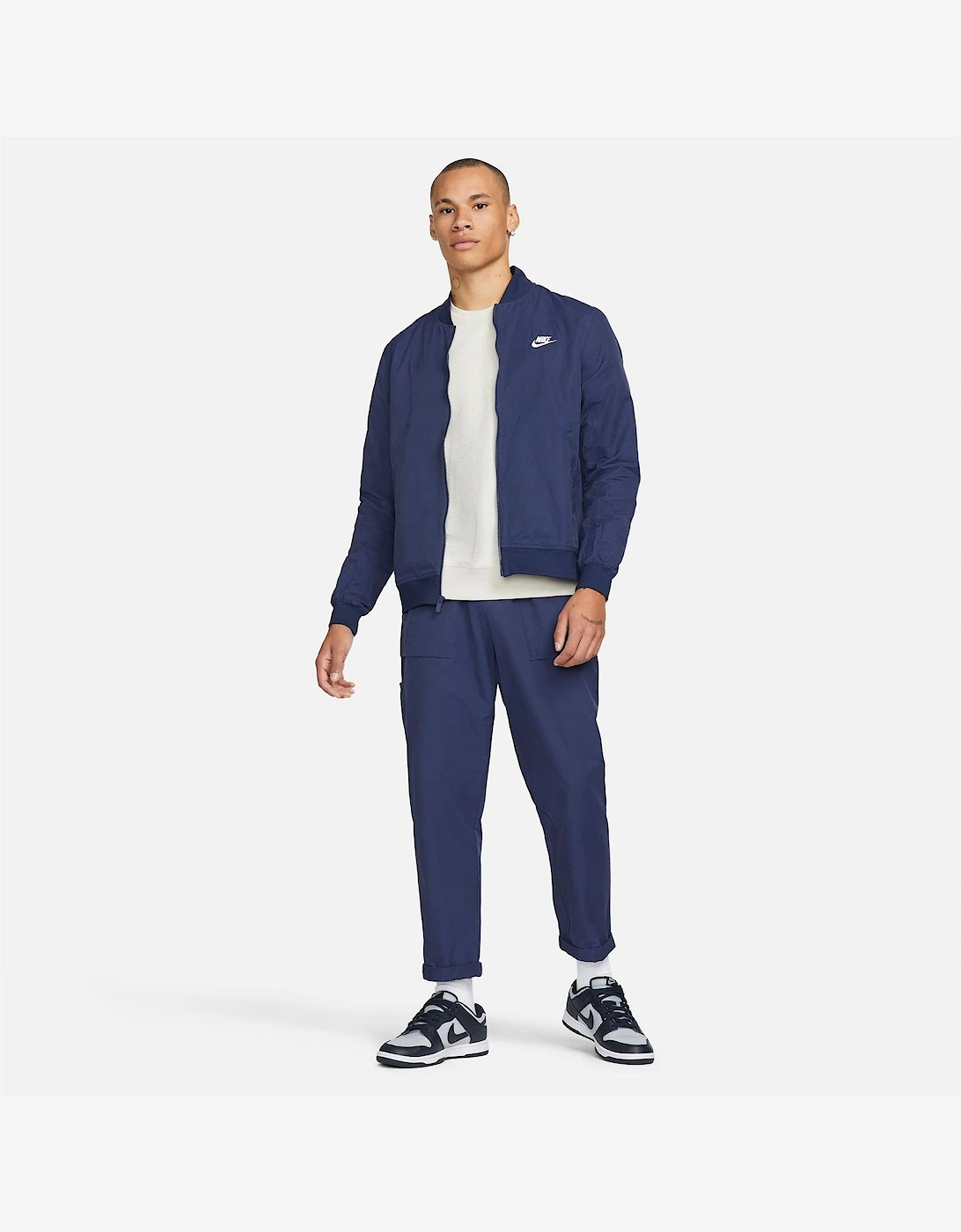 Solid Patterned Slant Pocket Ribbed Cuff Bomber Jacket