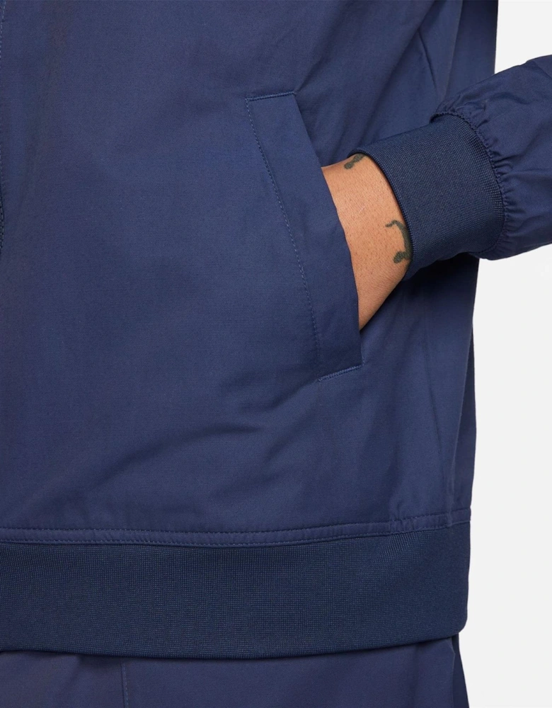 Solid Patterned Slant Pocket Ribbed Cuff Bomber Jacket