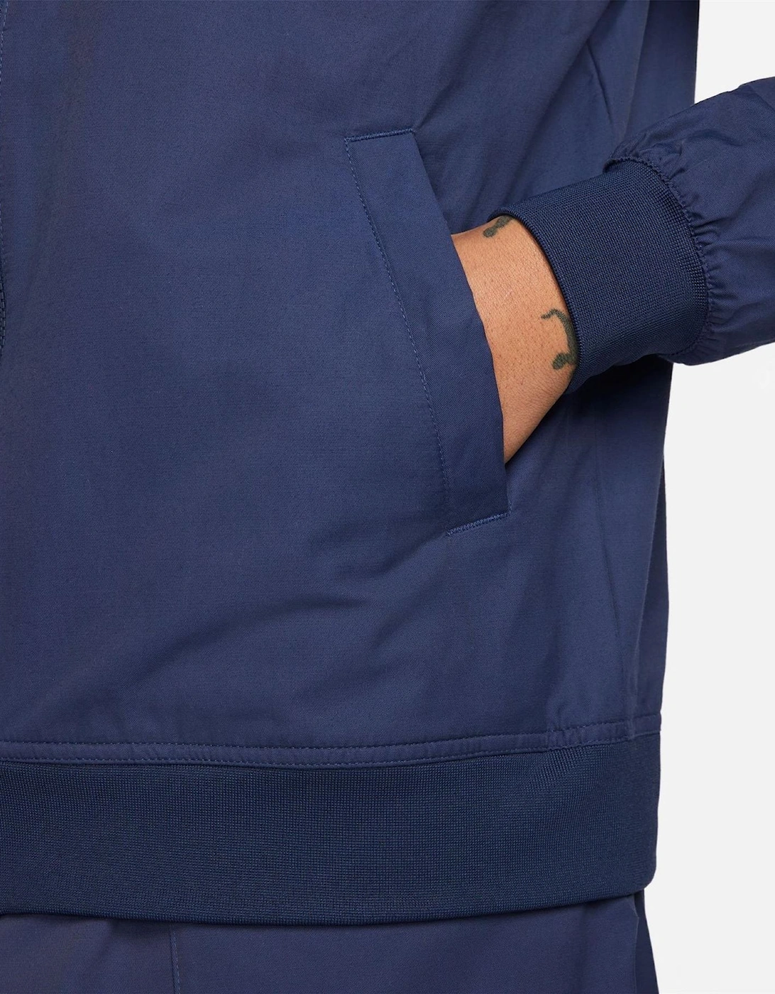 Solid Patterned Slant Pocket Ribbed Cuff Bomber Jacket