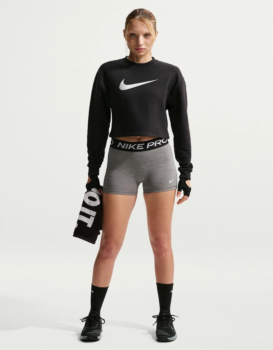 Crew Neck Ribbed Collar Long Sleeve Sweatshirt