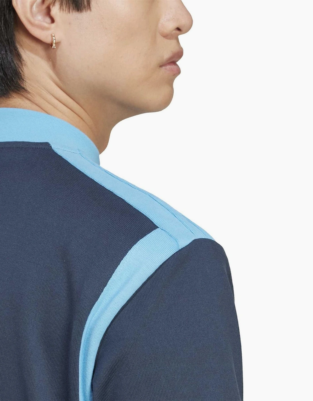 Mock Neck Zip Band Collar Short Sleeve Top