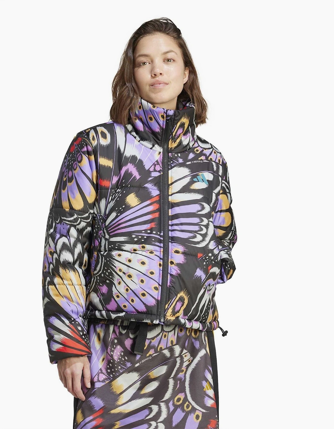 Farm Butterfly Patterned Drawstring Puffer Coat, 6 of 5
