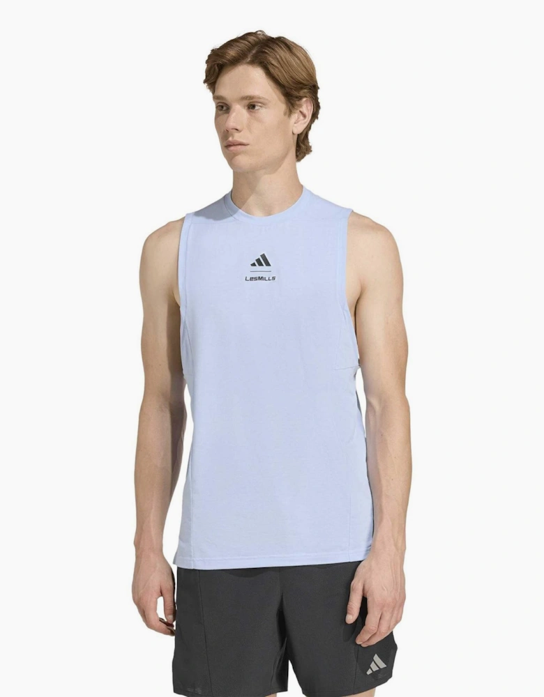 Logo Print Text Graphic Crew Neck Muscle Tank