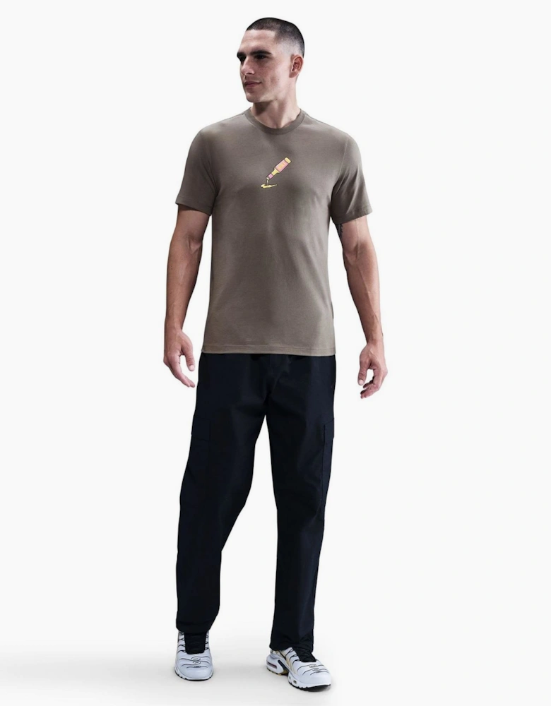Graphic Text Crew Neck Short Sleeve Jersey T-Shirt