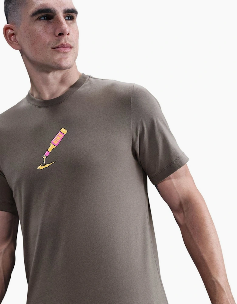 Graphic Text Crew Neck Short Sleeve Jersey T-Shirt
