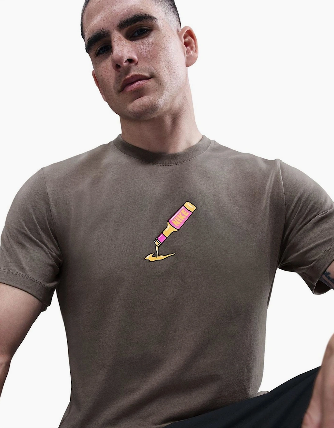 Graphic Text Crew Neck Short Sleeve Jersey T-Shirt
