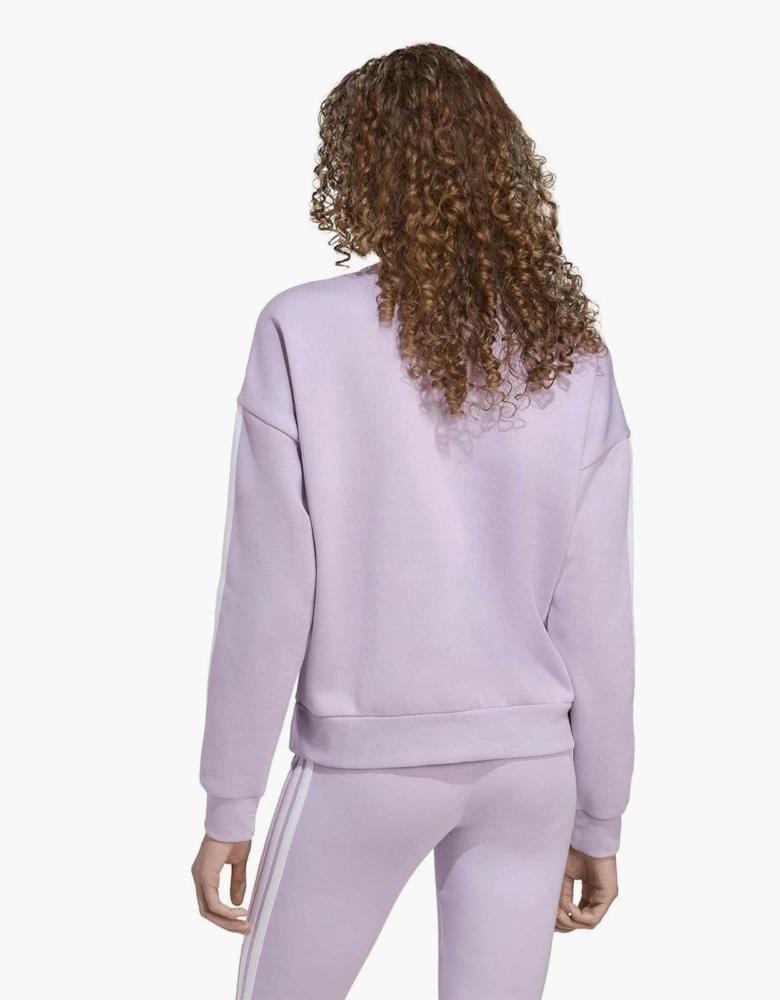Three Bar Logo Side Stripe Crew Neck Long Sleeve Sweatshirt