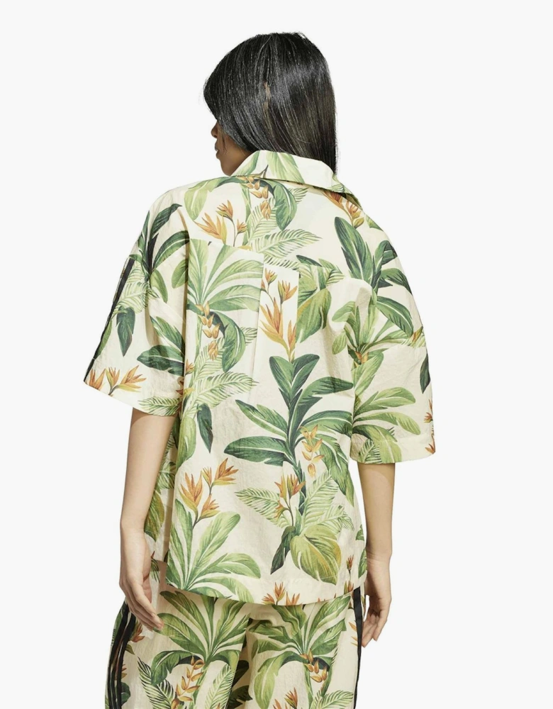 Farm Floral Buddha Collared Short Sleeve Shirt