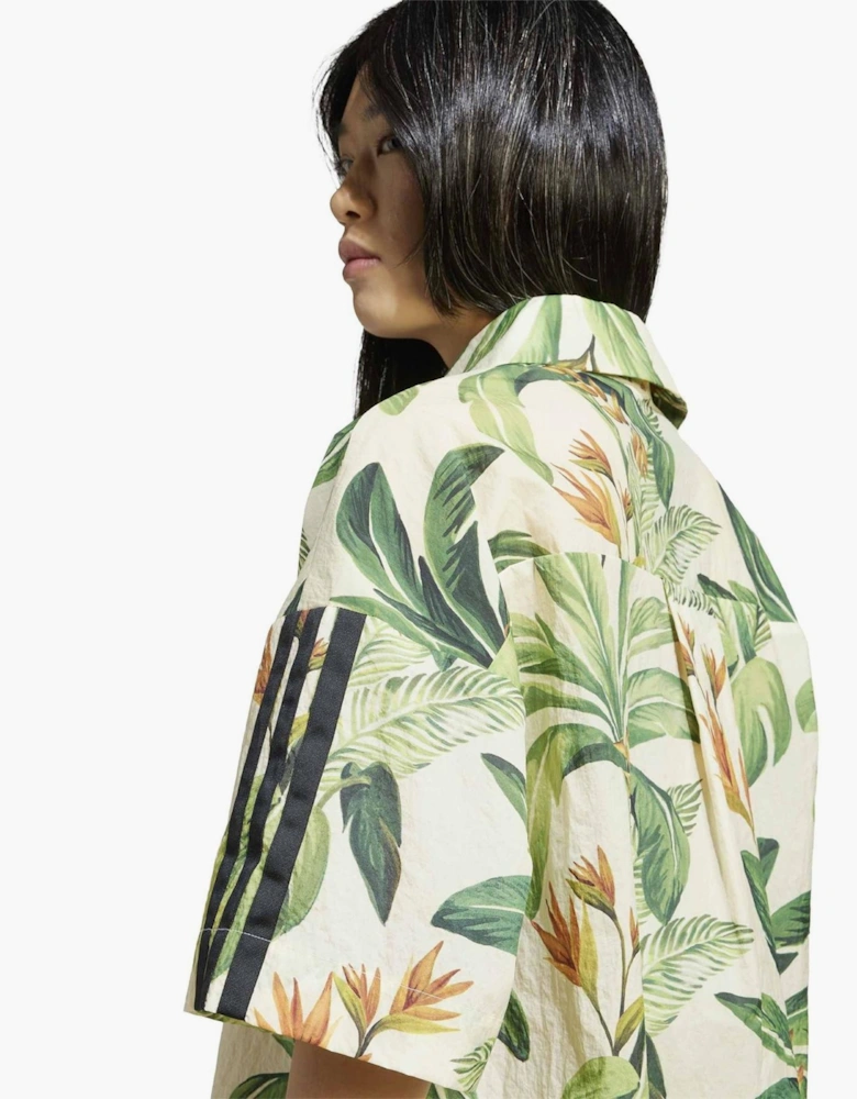 Farm Floral Buddha Collared Short Sleeve Shirt